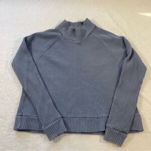 The North Face Blue Waffle Knit Chabot Thermal Mock Neck